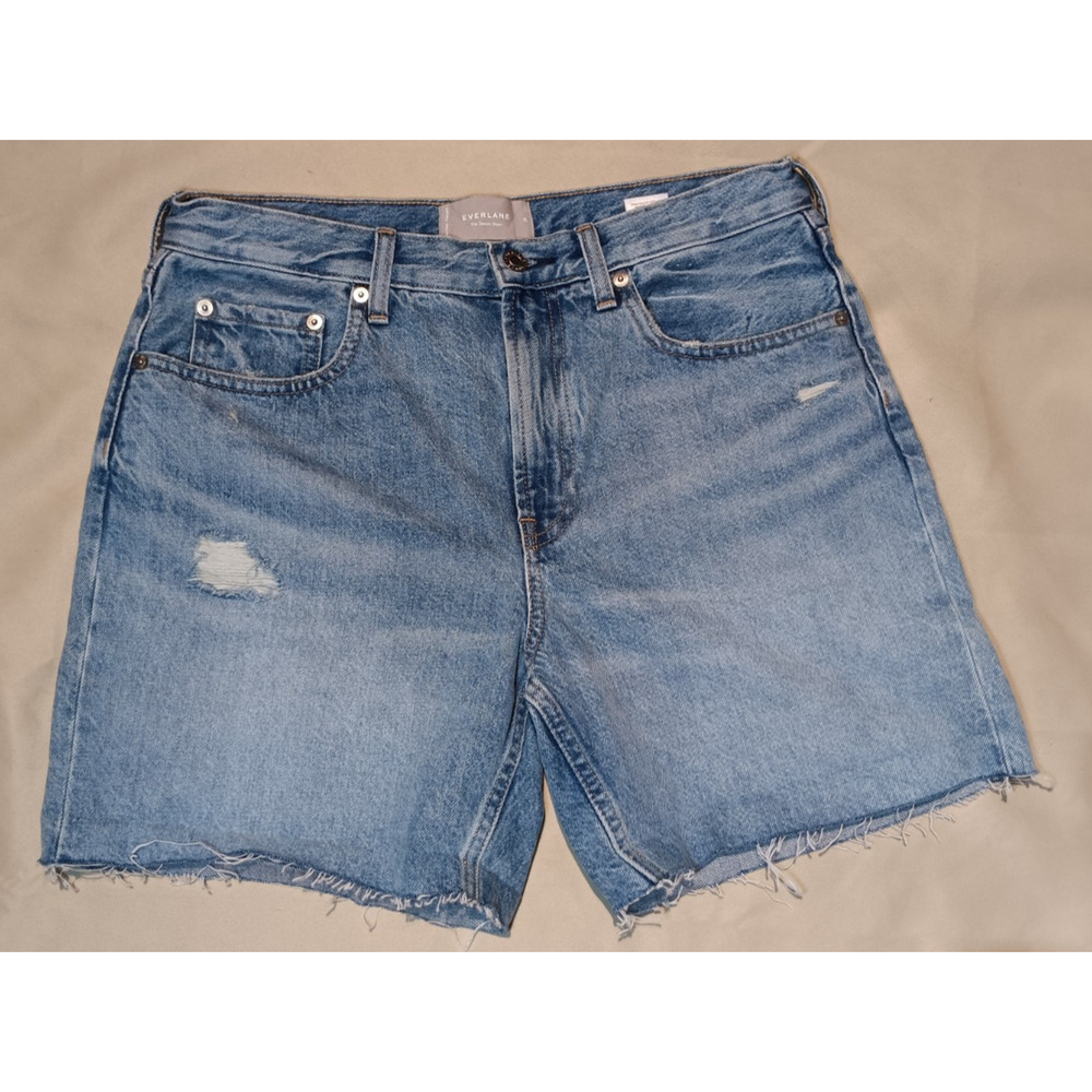 Everlane Denim Cut Off Shorts 28 Medium Wash Organic Cotton Blue Jean Casual